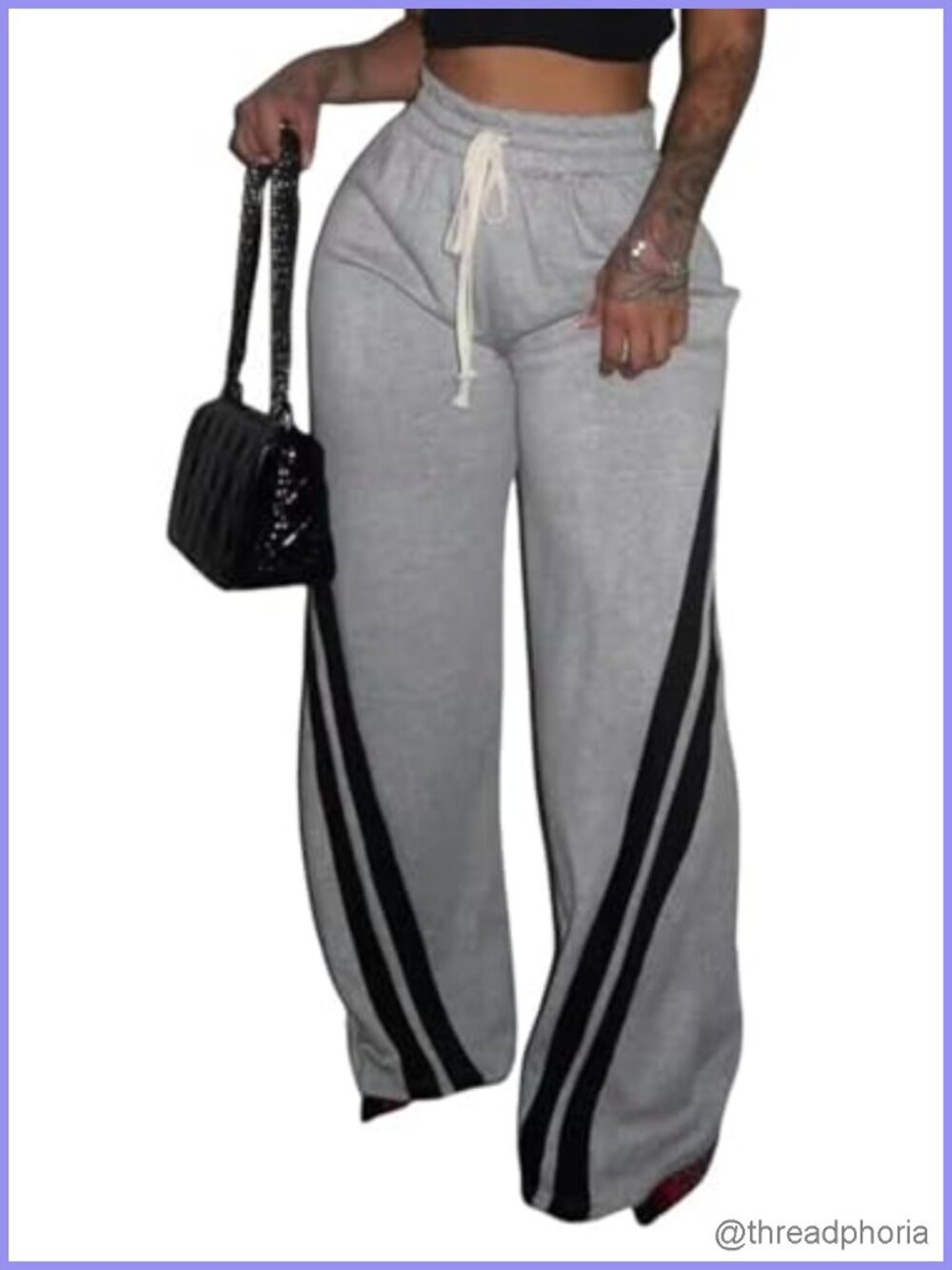 Wide Leg Sweatpants Baggy Drawstring Waist Track Pants